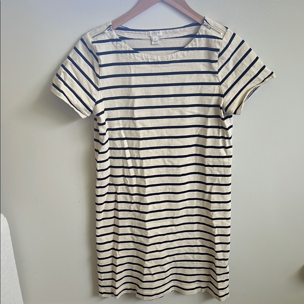 J. Crew Black and White Raglan Sleeve Mini Dress